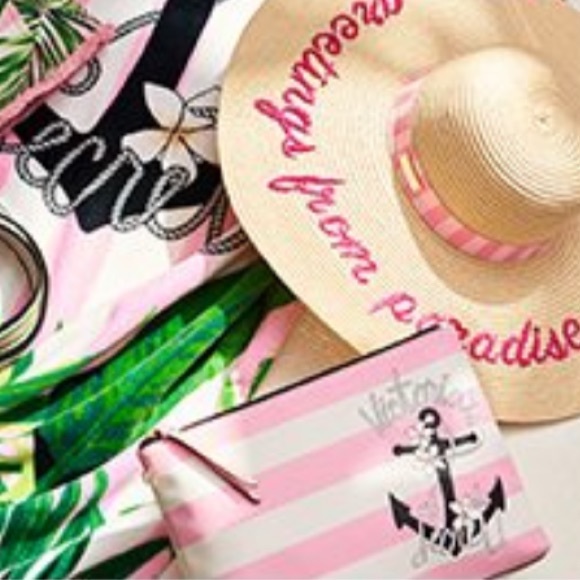 🟣 VICTORIA’S SECRET Paradise Stripe Bag NEW - Picture 2 of 11